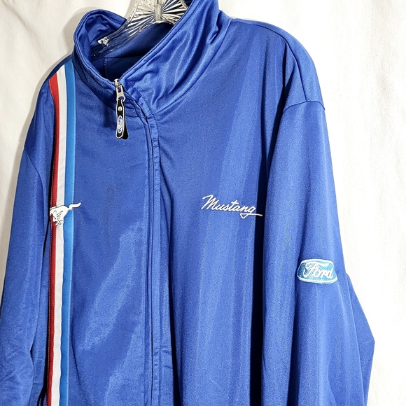 David Carey Originals Ford Mustang Car Club Show Blue Zip-up Jacket Size 2XL - Picture 4 of 10